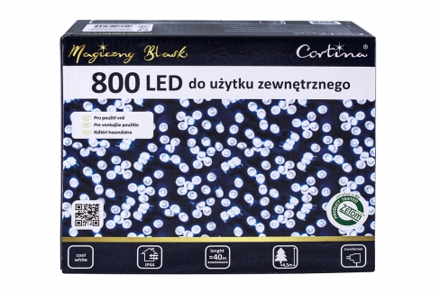 Diody LED 800 pkt. 40m biały zimny, zewnętrzne 630/21/LED/CW