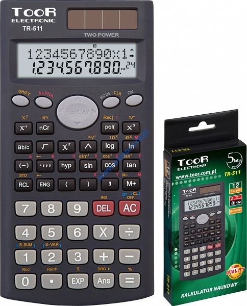 Kalkulator TOOR TR-511 10+2-pozycyjny naukowy art. nr: 480-839