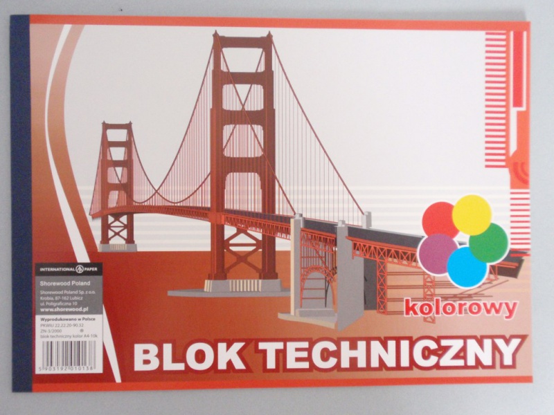 Blok techniczny A4 kolorowy art. nr: 303-212