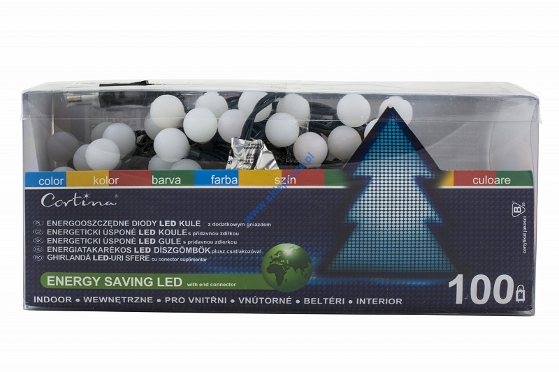 Diody LED 100 pkt. Kuleczki z dodatkowym gniazdem, multi, wewnętrzne 9/11/LED/M art. nr: 249-235