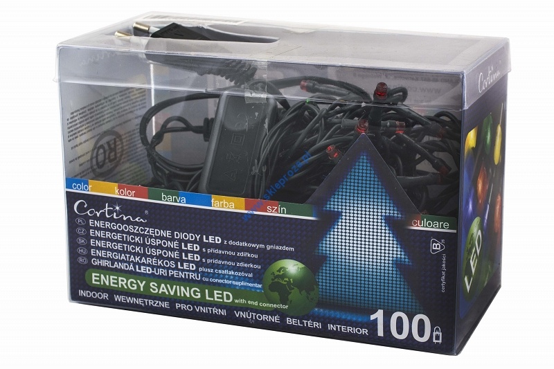 Diody LED 100 pkt. z dodatkowym gniazdem, multi wewnętrzne 7/10/LED/M art. nr: 247-120