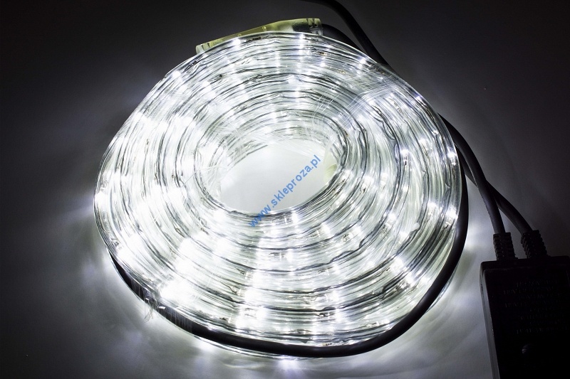 Wąż świetlny LED 10 m z programatorem 280 pkt. zimny biały zewnętrzny WS10/8F/LED/P