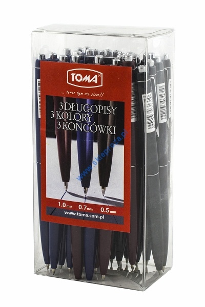 Długopis automatyczny ASYSTENT 3 średnice pisania TOMA TO-031 - niebieski art. nr: 414-067