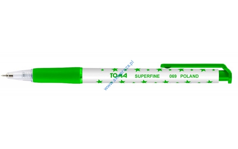 Długopis automatyczny w gwiazdki SUPERFINE - zielony art. nr: 414-207