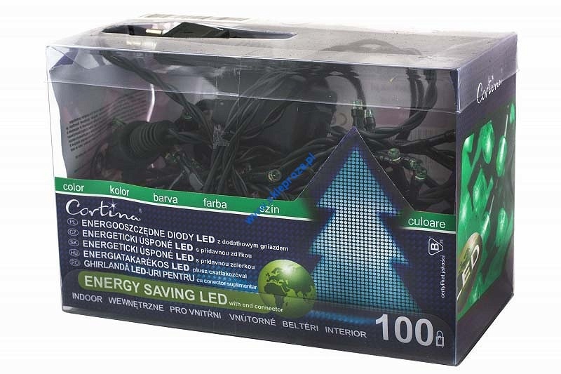 Diody LED 100 pkt. z dodatkowym gniazdem, zielone wewnętrzne  art. nr: 7/10/LED/G