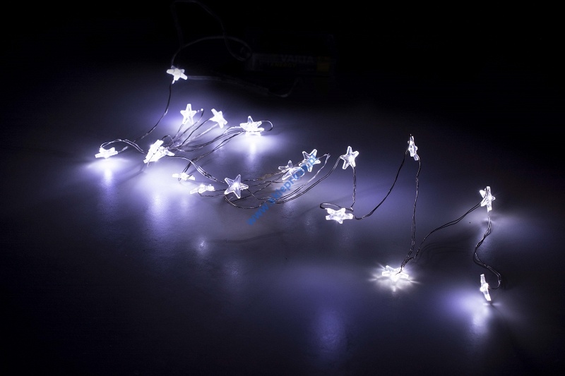 Lampki LED Gwiazdki na druciku, białe zimne, wewnętrzne art. nr: 5/14/MDL