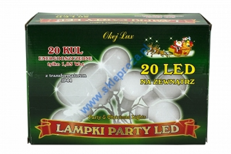 Diody LED 20 KUL PARTY, białe zimne, zewnętrzne, LTP-20/P