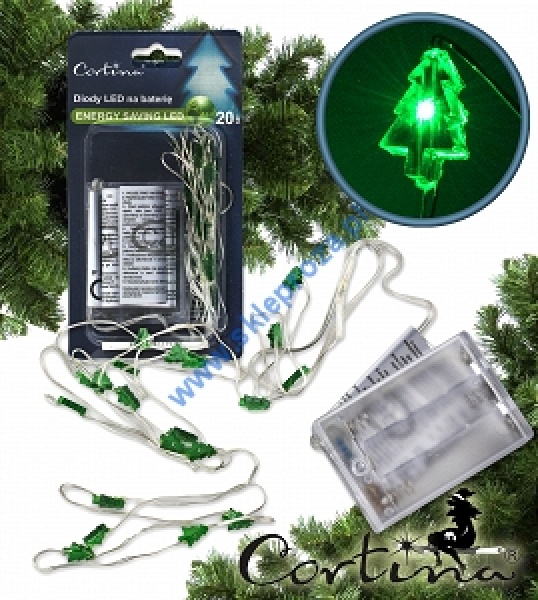 Lampki LED choineczki na druciku, zielone, wewnętrzne, zasilane na baterie 7/14/MDL/G