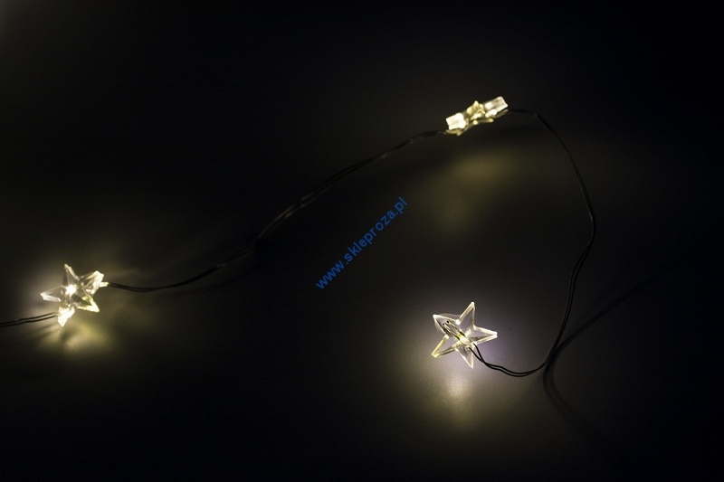 Lampki LED GWIAZDKI,biały ciepły , wewnętrzne, zasilane na baterie 13/17/NIK/WW