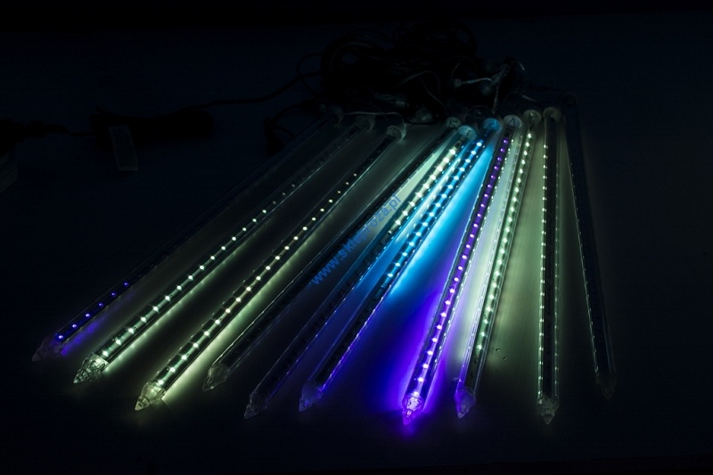  Kurtyna LED RGB 10 TUB 480 pkt. z EFEKTEM WODOSPADU,zmieniająca kolory, zewnętrzna LT-480/10T/RGB