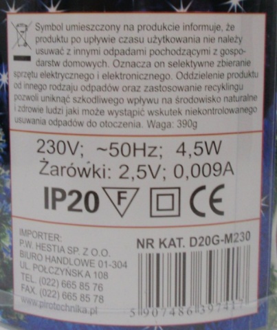 Lampki dekoracyjne gwiazdki LED art. nr: D20G