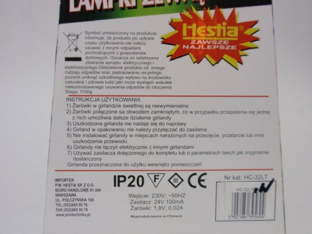 Lampki dekoracyjne art. nr: HC-32LT