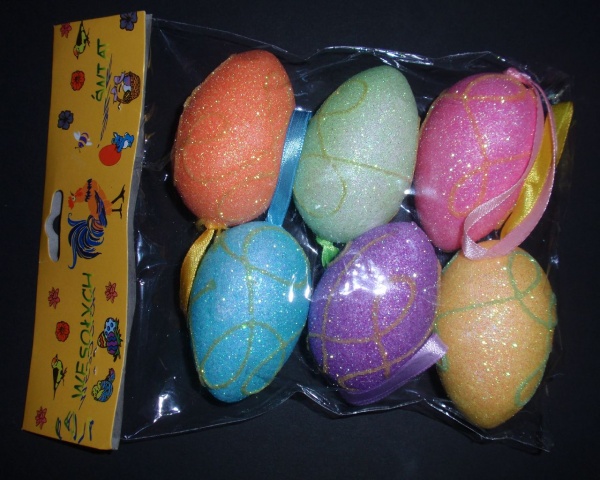 Pisanki brokatowe ze wstążką Art. nr: 6092