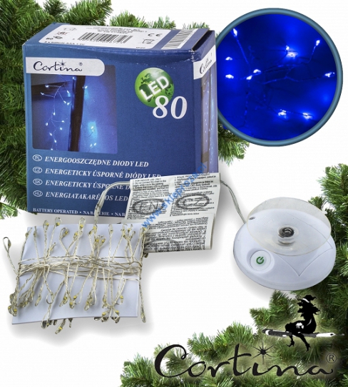Lampki CLUSTER 80 LED płynące, wewnętrzne, niebieski, 11/19/FF/B