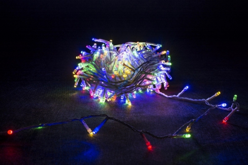 Lampki 300 LED na białym przewodzie, multi, zewnętrzne 112/19/LED/M