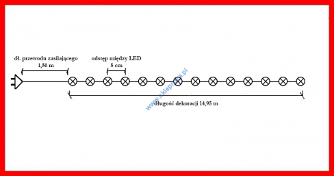 Lampki 300 LED na białym przewodzie, multi, zewnętrzne 112/19/LED/M