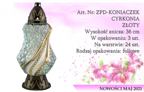 Znicze na wkład Art. Nr: ZPD-KONIACZEK CYRKONIA ZŁOTY