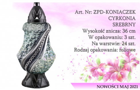 Znicze na wkład Art. Nr: ZPD-KONIACZEK CYRKONIA SREBRNY