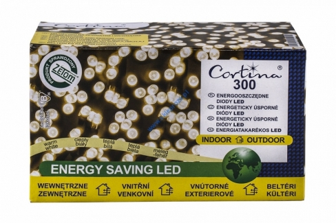 Sznur 15m 300 LED zewnętrzne, biały ciepły 10/15/LED/WW