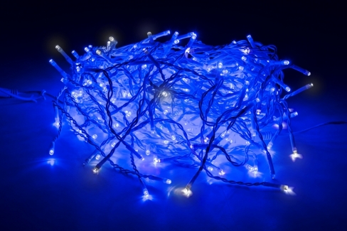 Kurtyna 14,75m 300 LED z EFEKTEM BŁYSKU, TIMER+GNIAZDO, zewnętrzne, niebieski+błysk biały zimny, BK/LT300/S/G/5M/N