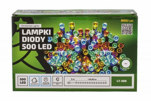 Diody LED 500 pkt. z TIMEREM, biały zimny, zewnętrzne, LT-500/P