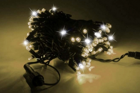 Diody LED 100 pkt. z efektem błysku z dodatkowym gniazdem, biały ciepły+błysk biały zimny, zewnętrzne LED100/G/5M/X