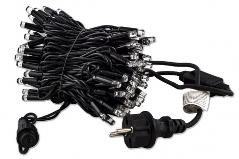 Diody LED 100 pkt. z efektem błysku z dodatkowym gniazdem, biały ciepły+błysk biały zimny, zewnętrzne LED100/G/5M/X