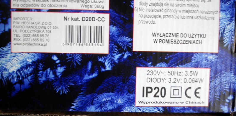 Lampki choinkowe Diody LED Diamenty art. nr: D20D-CC - 