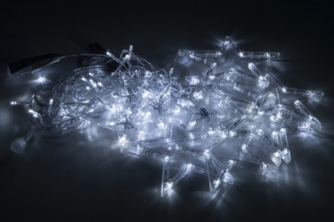 Kurtyna 310 cm Gwiazdki 144 LED PROGRAMATOR+GNIAZDO, zewnętrzne, biały zimny 1/20/CUR/CW