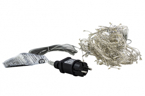 Kurtyna LED 400 pkt. 135x190cm z programatorem, na druciku, zewnętrzna, biały zimny 77/19/NIK/CW