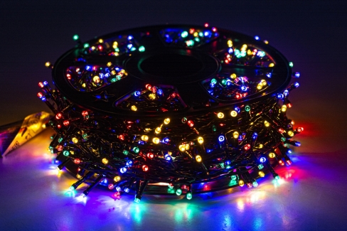 Sznur 50m 1000 LED na SZPULI PROGRAMATOR 8 FUNKCJI + PAMIĘĆ, zewnętrzne, multikolor 638/21/LED/M-SZPULA