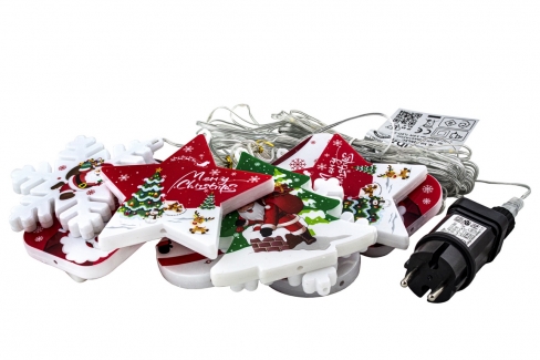 Kurtyna 320 cm 10 FIGUREK 120 LED PROGRAMATOR, zewnętrzne, biały ciepły 7/25/LED/WW