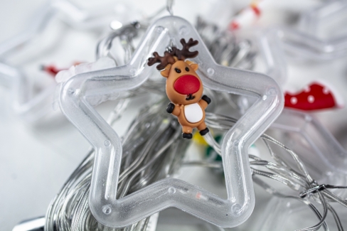 Kurtyna 310 cm 10 GWIAZDEK Z DEKORACJĄ 100 LED PROGRAMATOR, zewnętrzne, MULTIKOLOR 5/25/LED/M