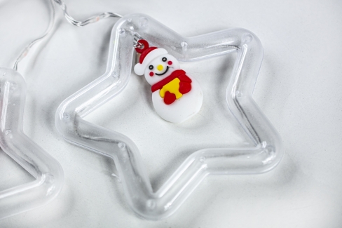 Kurtyna 310 cm 10 GWIAZDEK Z DEKORACJĄ 100 LED PROGRAMATOR, zewnętrzne, MULTIKOLOR 5/25/LED/M