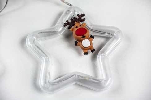 Kurtyna 310 cm 10 GWIAZDEK Z DEKORACJĄ 100 LED PROGRAMATOR, zewnętrzne, MULTIKOLOR 5/25/LED/M