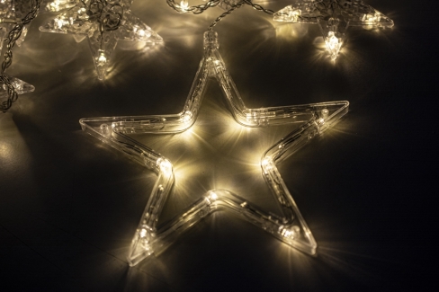 Kurtyna 275 cm 12 FIGUREK GWIAZDY I KSIĘŻYCE 138 LED PROGRAMATOR, zewnętrzne, biały ciepły 3/25/LED/WW