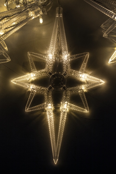 Kurtyna 135 cm 7 FIGUREK GWIAZDY POLARNE 96 LED PROGRAMATOR, zewnętrzne, biały ciepły 2/25/LED/WW