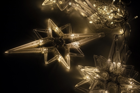 Kurtyna 135 cm 7 FIGUREK GWIAZDY POLARNE 96 LED PROGRAMATOR, zewnętrzne, biały ciepły 2/25/LED/WW