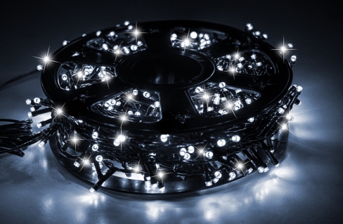 Sznur 25m 500 LED na SZPULI, FLASH zewnętrzne, biały zimny+biały zimny flash 3/20/FLE/CW+CW-SZPULA