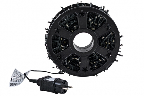 Sznur 30m 600 LED NA SZPULI FLASH TIMER zewnętrzne, biały ciepły+biały zimny 50/21/FLE-TIM/WW+CW-SZPULA