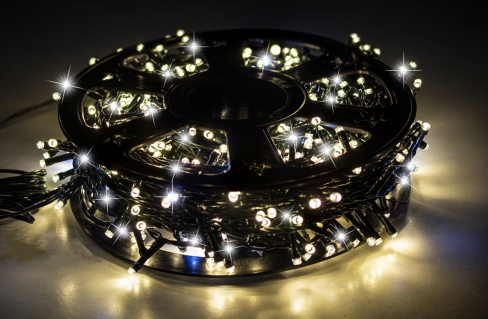 Sznur 25m 500 LED na SZPULI, FLASH zewnętrzne, biały ciepły+biały zimny flash 3/20/FLE/WW+CW-SZPULA