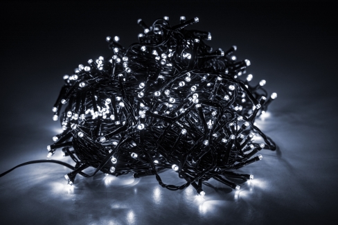 Sznur 25m 500 LED PROGRAMATOR 8 FUNKCJI + PAMIĘĆ, zewnętrzne, biały zimny 620/21/LED/CW