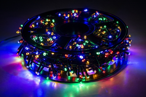 Sznur 25m 500 LED na SZPULI, PROGRAMATOR 8 FUNKCJI + PAMIĘĆ, zewnętrzne, multikolor 620/21/LED/M-SZPULA