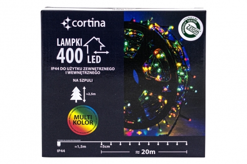 Sznur 20m 400 LED na SZPULI zewnętrzne multi 11/15/LED/M-SZPULA