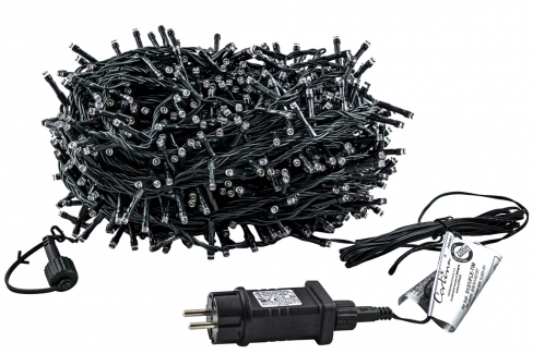 Sznur 40m 800 LED FLASH + TIMER + GNIAZDO zewnętrzne, biały zimny+biały zimny flash 51/21/FLE-TIM/CW+CW