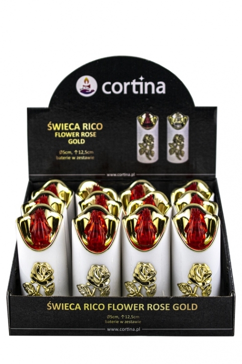 Art. nr: ŚWIECA LED RICO FLOWER ROSE GOLD WHITE