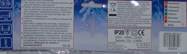 Lampki dekoracyjne art. nr H20S