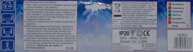 Lampki dekoracyjne gwiazdki art. nr H20G