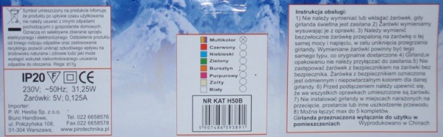 Lampki dekoracyjne art. nr H50B