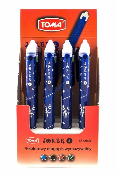 Długopis wymazywalny JOKER 4-kolorowy TOMA TO-080 art. nr: 414-438